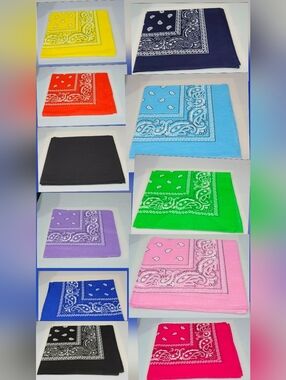 100% Cotton Paisley Print Scarf Bandana NWOT 11 pack